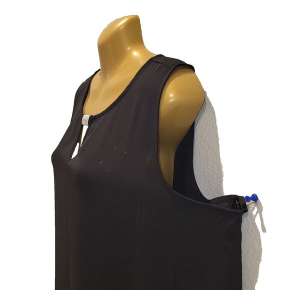 Sami & Jo Plus Size 2X Black Sheer Blouse Sleeveless Asymmetrical Hem Office - Picture 8 of 15